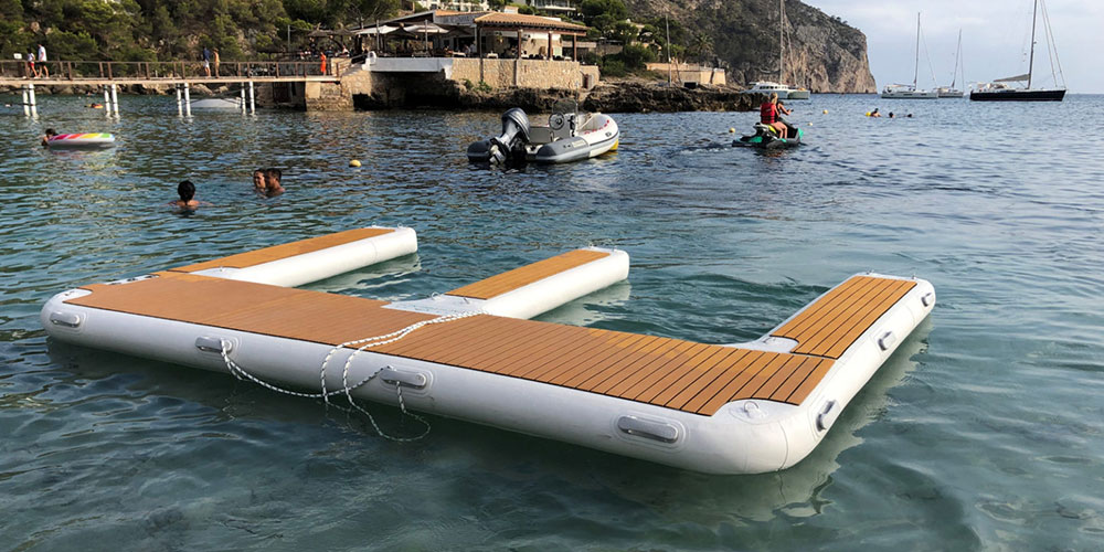 E Shape Inflatable Floating Jetski Dock For Marinas