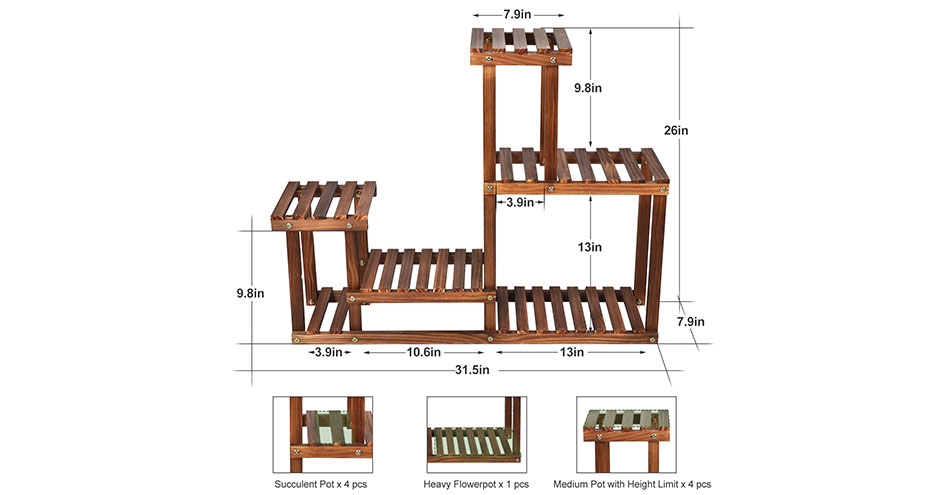 Mehrschichtiges Blumenregal für den Außenbereich