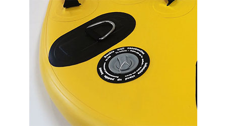 High pressure air valve, allows to inflate SUP up to 15 PSI high pressure. When the gas is filled, the air filled pipe is pulled out, and the air nozzle is automatically closed.