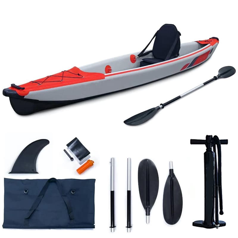 Drop Stitch Fishing Kayak Inflatable Foldable Boat 390cm Single Seat