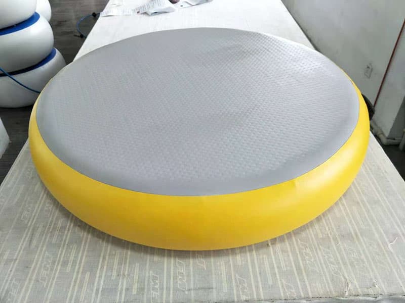 Mini size air spot tumbling inflatable gym mat yellow