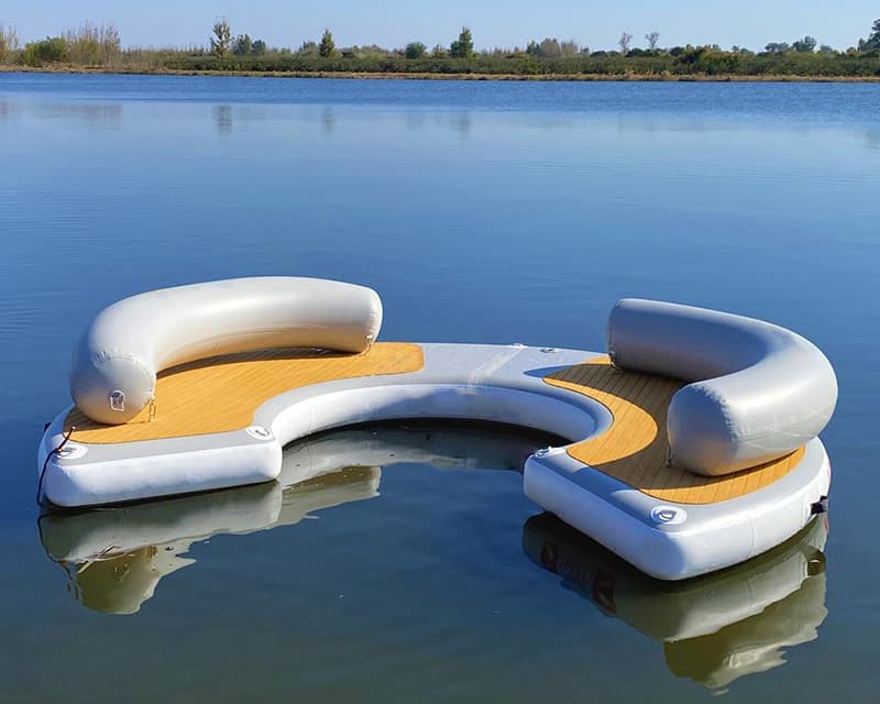 Drop Stitch Popular Selling Inflatable C Dock with EVA and Fender