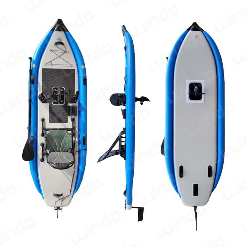 drop stitch pedal fishing kayak inflatable SUP boat with foot drive