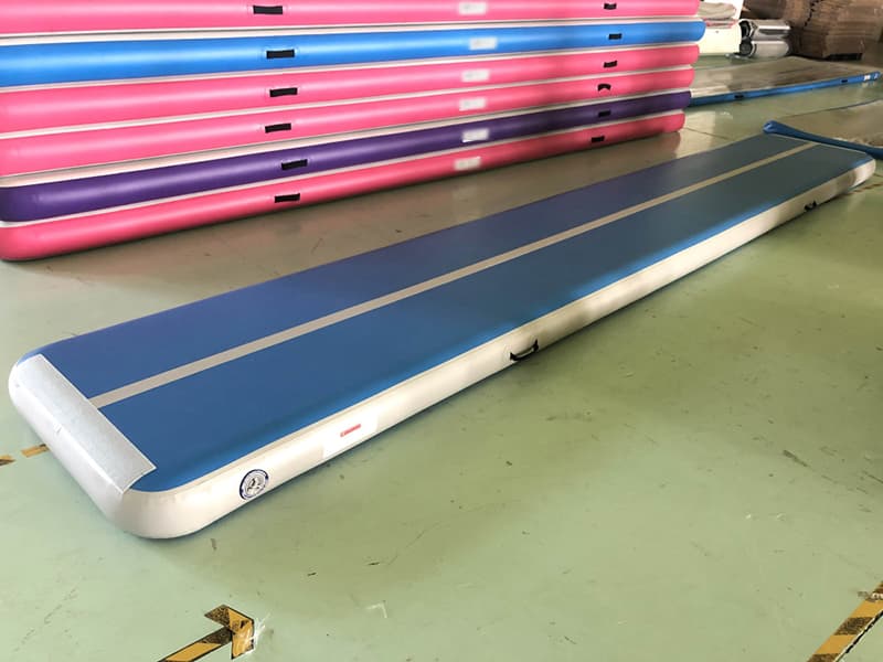 6m long size air track blue and pink inflatable gym mat