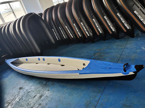 blue inflatable kayaks for solo, duo or trio adventures