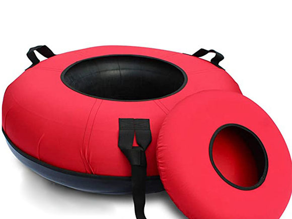 outdoor inflatable snow sled tube with hard bottom for kids