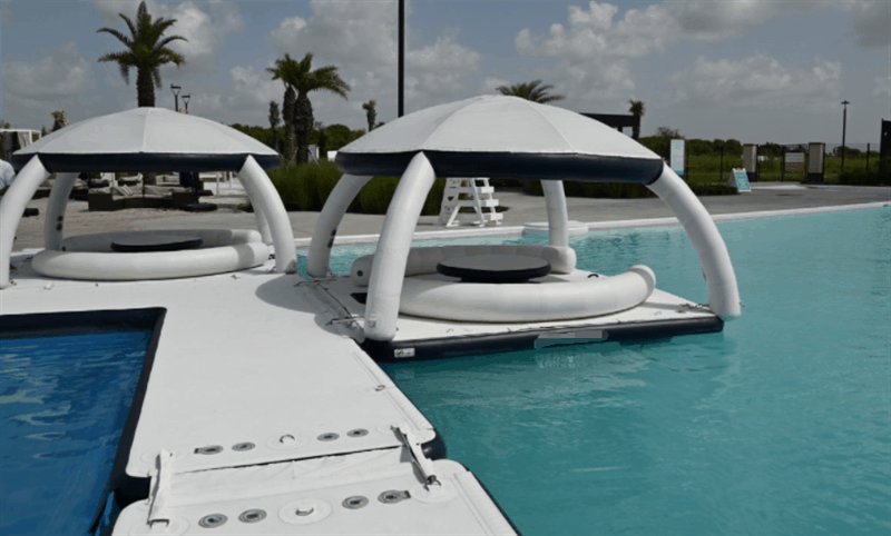 PVC Inflatable Boat Island Water Floating Pontoon With Tent