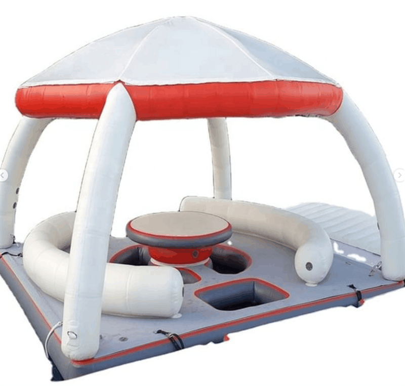 Float Platform Pvc Tent Drop Stitch Inflatable Swim Dock With Seat And Table