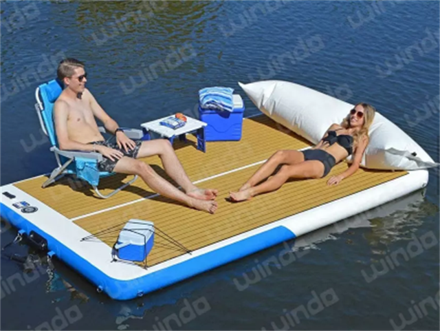 4X2X0.2M Inflatable Swim Island Drop Stitch Floating Dock