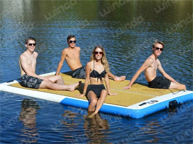 4X2X0.2M Inflatable Swim Island Drop Stitch Floating Dock