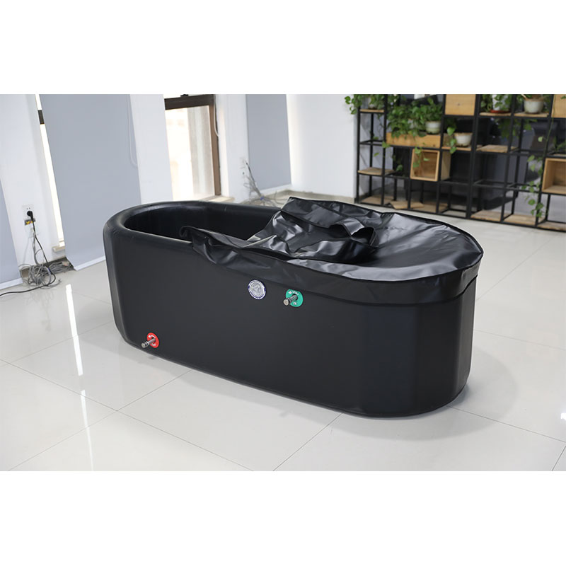 2M Black Portable Inflatable Folding Adult Ice Bath Tub