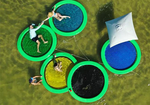 Inflatable Sunbathing Pool 7Ft 8Ft Water Hammock Air Sun Pad